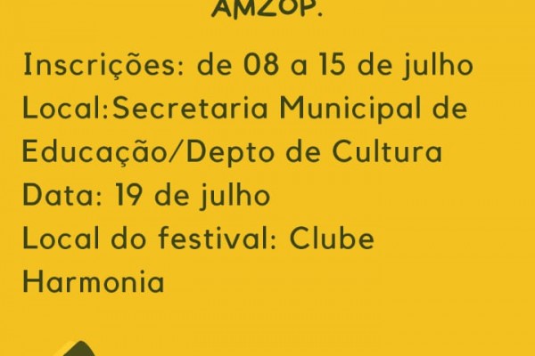 Município recebe eliminatória do  1º Festival de Música Amzop